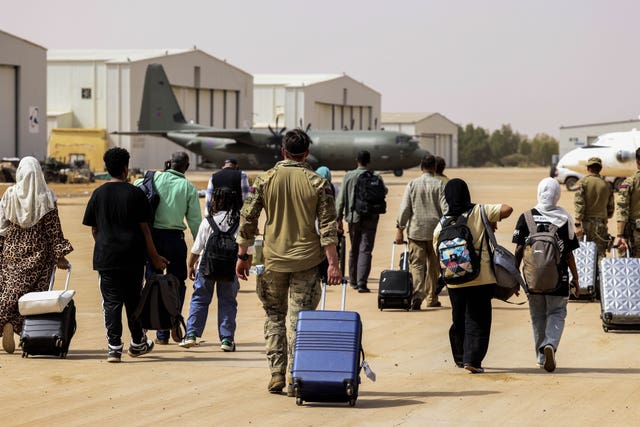 The evacuation at Wadi Seedna Air Base in Khartoum