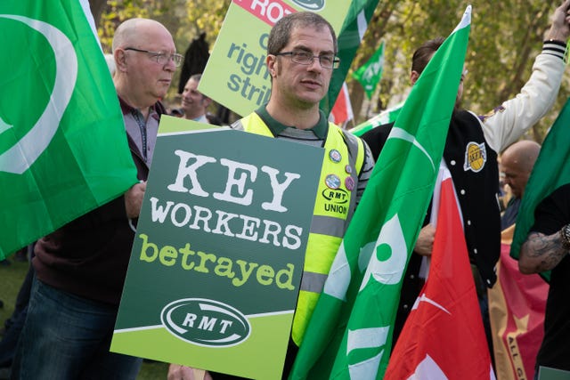 Protester holding up a sign