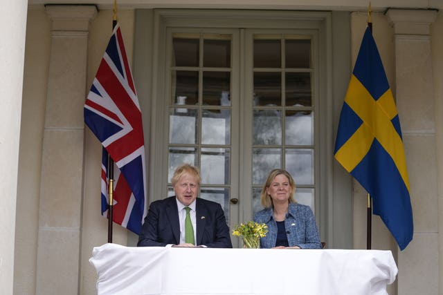 Boris Johnson visit to Sweden and Finland
