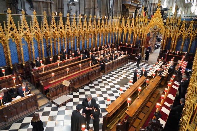 Guests take their seats for the Queen's funeral