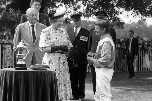 Willie Carson received a diamond award from the Queen after Nashwan's King George victory
