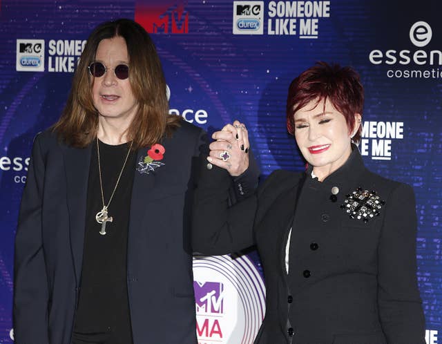 Sharon and Ozzy Osbourne arriving for the 2014 MTV Europe Music Awards at The SSE Hydro, Glasgow