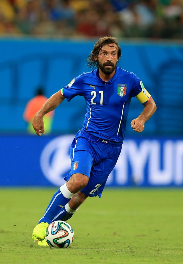 Italy’s Andrea Pirlo during a 2014 World Cup, Group D match against England