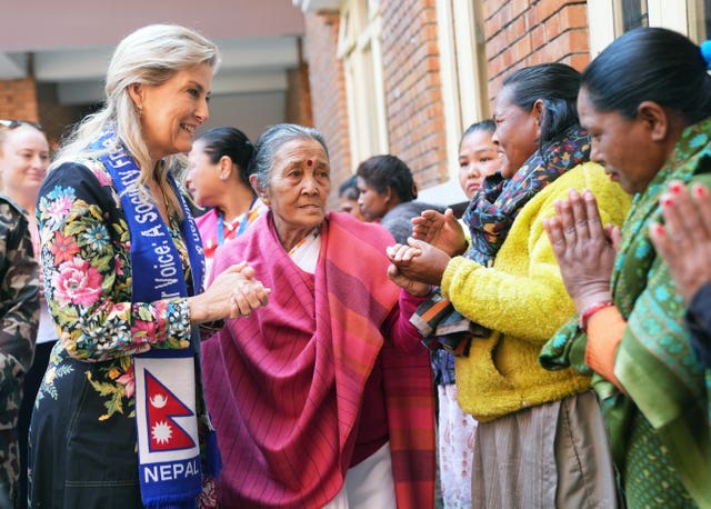 The Duchess of Edinburgh during her visit to Maiti Nepal in Kathmandu