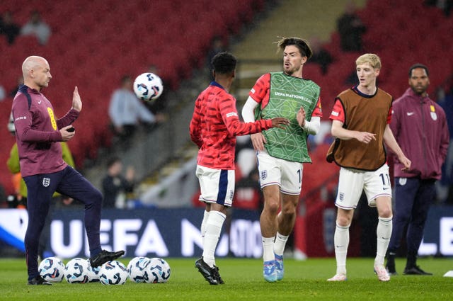 England interim manager Lee Carsley (left) ahead of the UEFA Nations League Group B2 match at Wembley