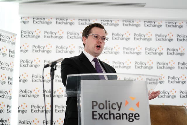 Immigration minister Robert Jenrick delivers a speech on 'sovereign borders in an age of mass migration' at the Policy Exchange in central London