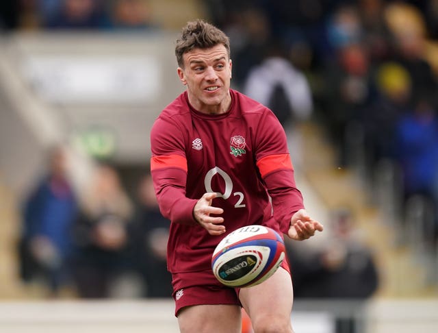 George Ford passes during an England training session