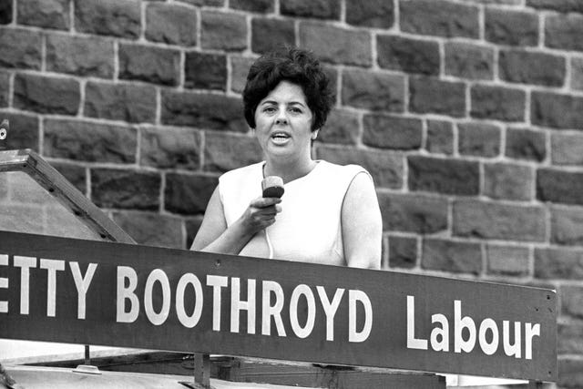Betty Boothroyd as a  Labour candidate in 1968