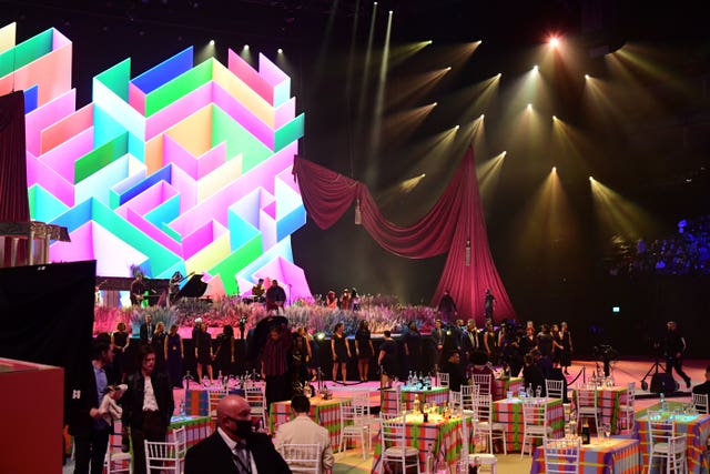 The Lewisham and Greenwich NHS Choir perform with P!nk and Rag’n’Bone Man (Ian West/PA)