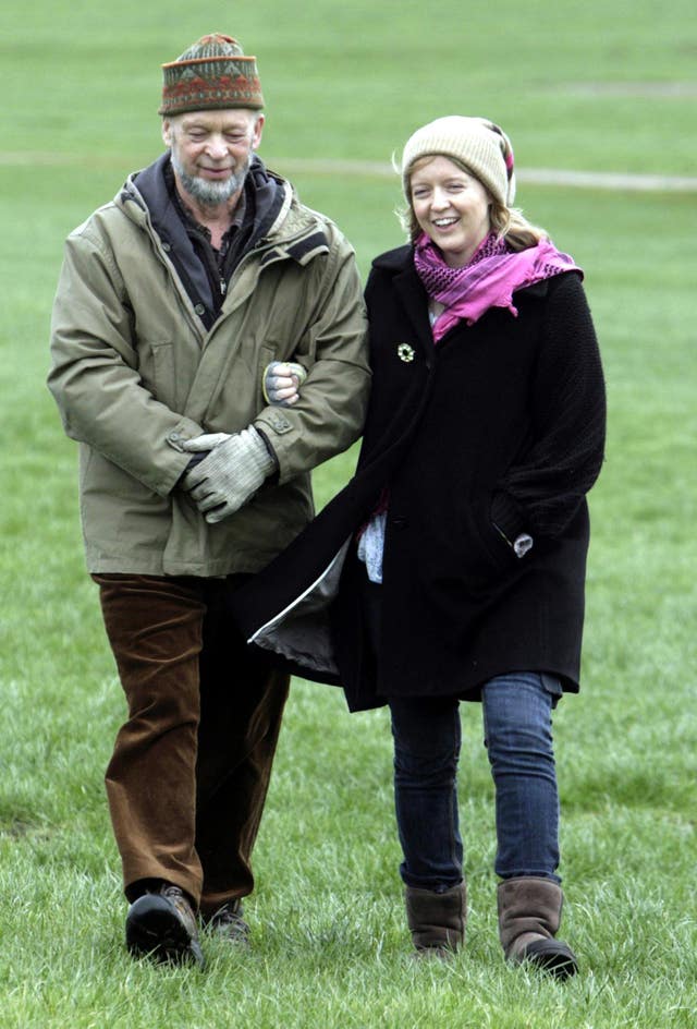 Glastonbury Festival organiser Michael Eavis with his daughter Emily Eavis (Anna Barclay/PA)