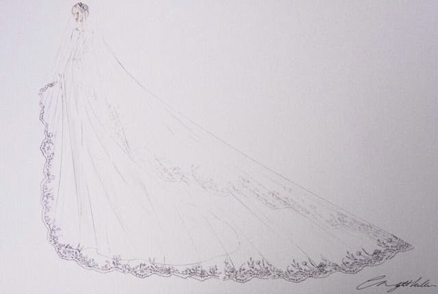 Waight Keller sketched the design for the dress (Kensington Palace/Twitter/PA)