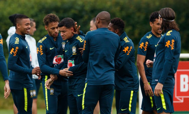Brazil are training at Tottenham's training ground ahead of a friendly with Croatia at Anfield 