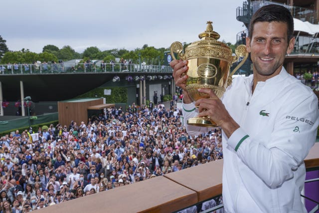 Novak Djokovic won three grand slam titles, including a sixth at Wimbledon