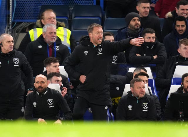 West Ham manager Graham Potter on the touchline