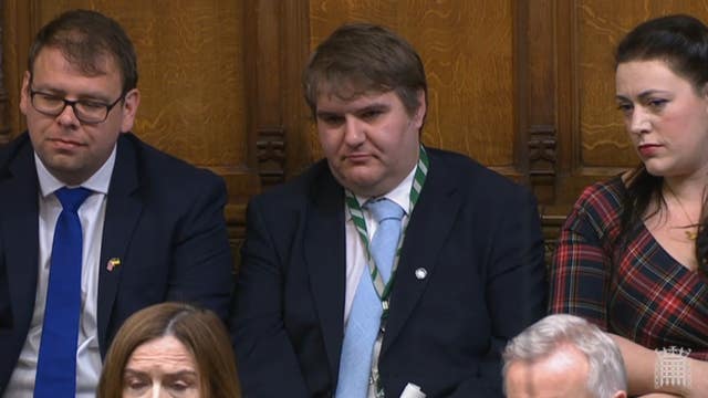 Conservative MP for Bridgend Jamie Wallis during Prime Minister’s Questions