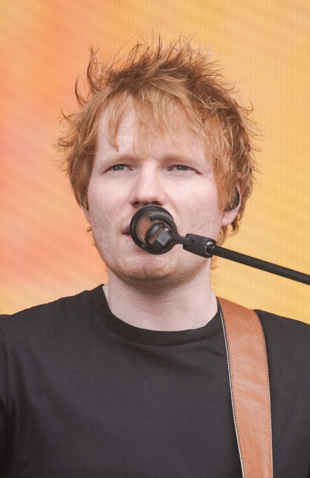 Ed Sheeran performing