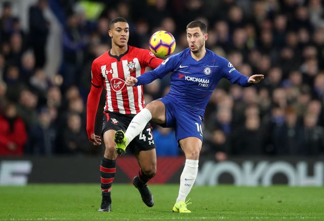 Eden Hazard, right, could not help Chelsea to victory on a frustrating night for the hosts