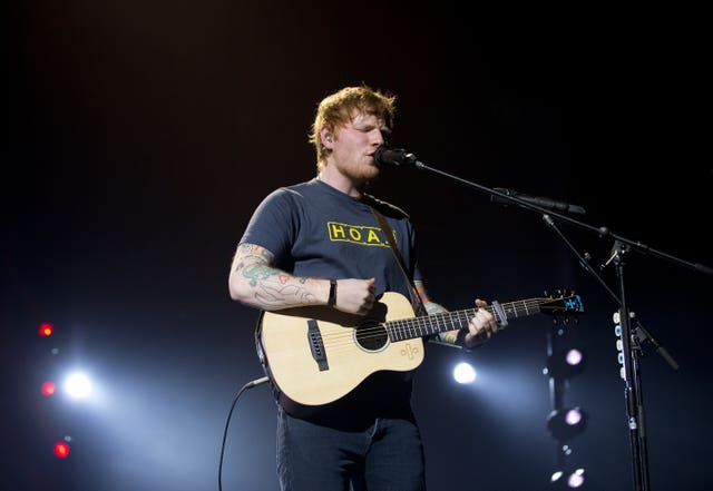 Ed Sheeran on stage during the Teenage Cancer Trust annual concert series, at the Royal Albert Hall, London, in 2017