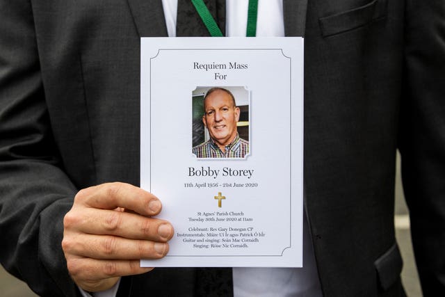 The order of service for the funeral of senior Irish Republican and former leading IRA figure Bobby Storey