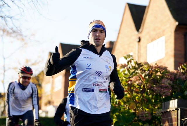 Kevin Sinfield ran seven marathons in seven days in December 2020 (Zac Goodwin/PA)