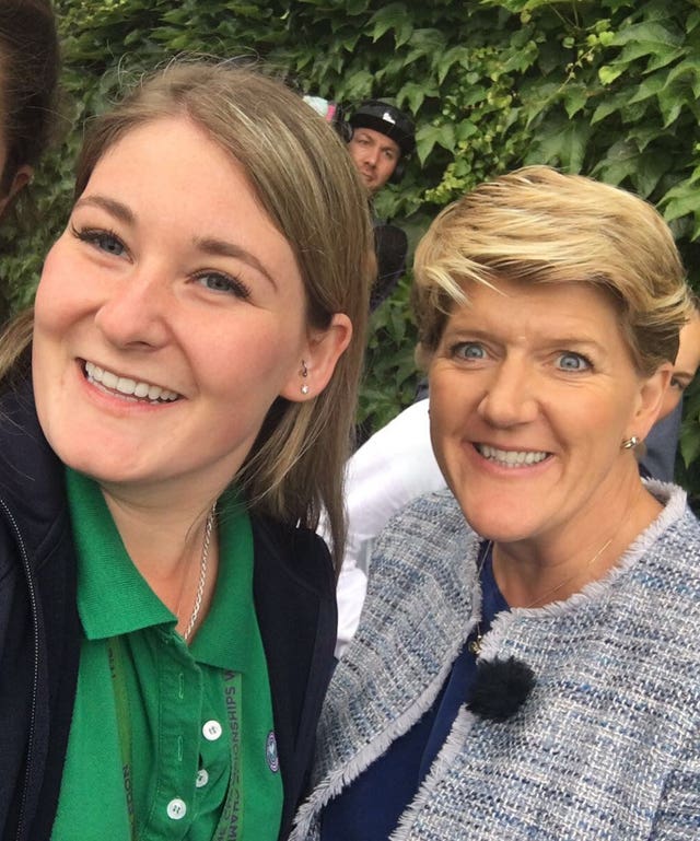 Emily with Clare Balding