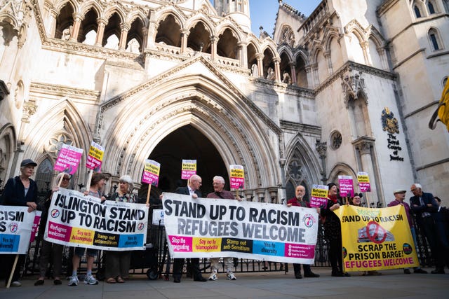 Dorset residents and supporters of Carralyn Parkes outside the Royal Courts Of Justice in London 