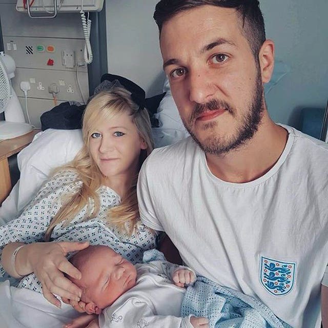 Chris Gard and Connie Yates with their son Charlie Gard (Family handout/PA)