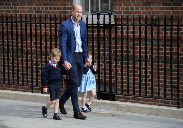 William brought Prince George and Princess Charlotte to meet their new sibling (Kirsty O'Connor/PA)