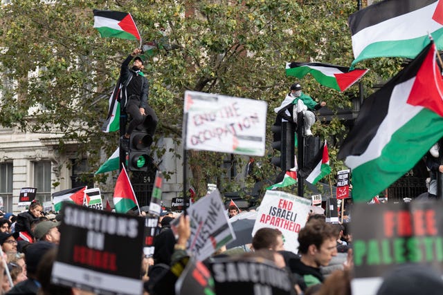 Tens of thousands take part in pro-Palestinian protests in UK cities ...