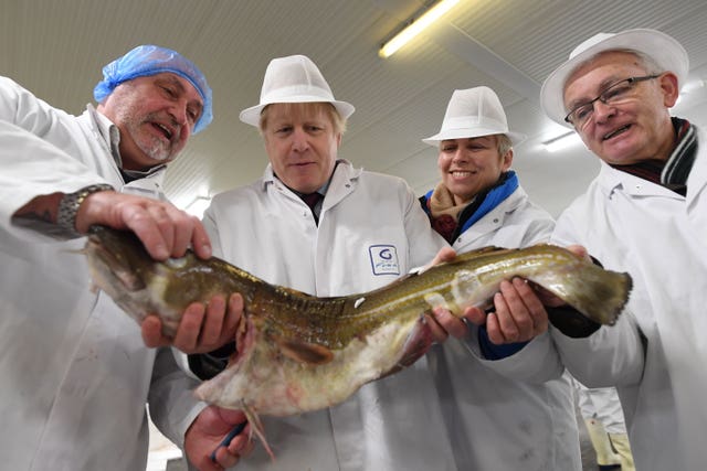 Boris Johnson visits Grimsby Fish Market
