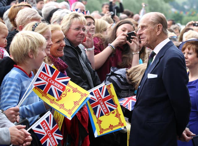 Philip meeting the crowds