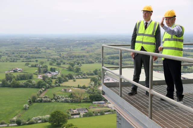 Brexit Secretary Stephen Barclay (left) with Liam McCaffrey, CEO of Quinn Industrial Holdings