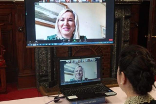 Teleconference between NI first and deputy minister with Chinese consul general