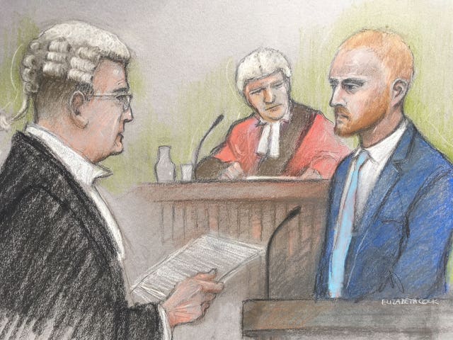 Ben Stokes gives evidence during his trial at Bristol Crown Court (Elizabeth Cook/PA)
