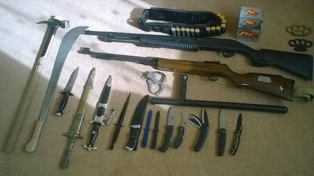 Vehvilainen's arsenal of weaponry