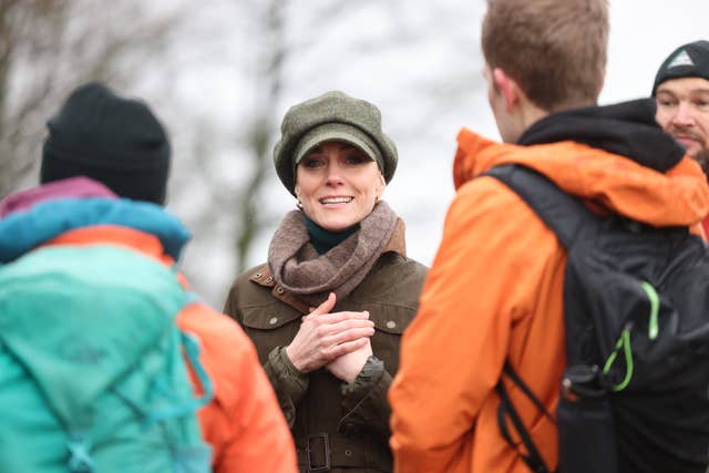 The Princess of Wales joins a well-being walk in the Peak District 