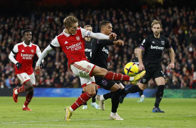 Arsenal captain Martin Odegaard picked up two assists in a single game for the second time in his Premier League career