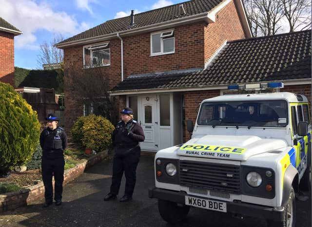 Police outside the Salisbury home of Sergei Skripal (Ben Mitchell/PA)