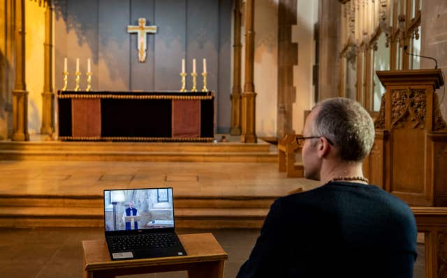 The Church of England’s first virtual Sunday service given by the Archbishop of Canterbury