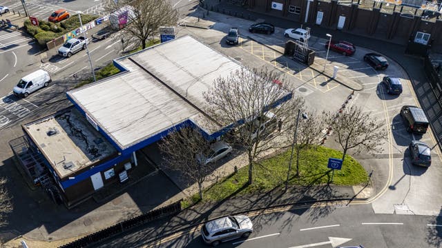 Vehicles queue to fill up at a petrol station in Eastville, Bristol 