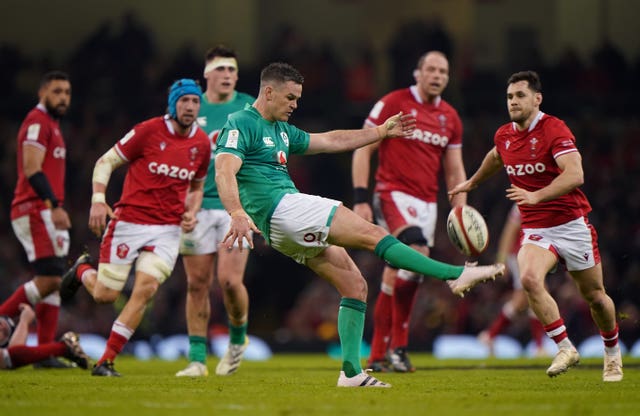 Jonny Sexton in action for Ireland during the 34-10 win over Wales (Joe Giddens/PA).