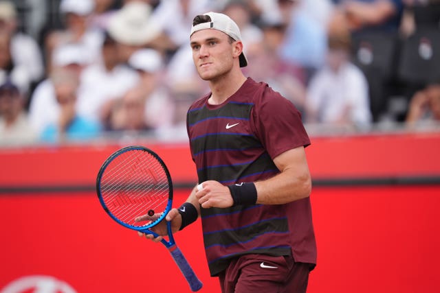 Jack Draper reacts after winning a point at last year's HSBC Championships at Queen&rsquo;s Club