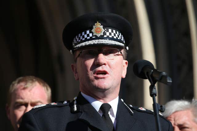 Greater Manchester Chief Constable Ian Hopkins during a vigil
