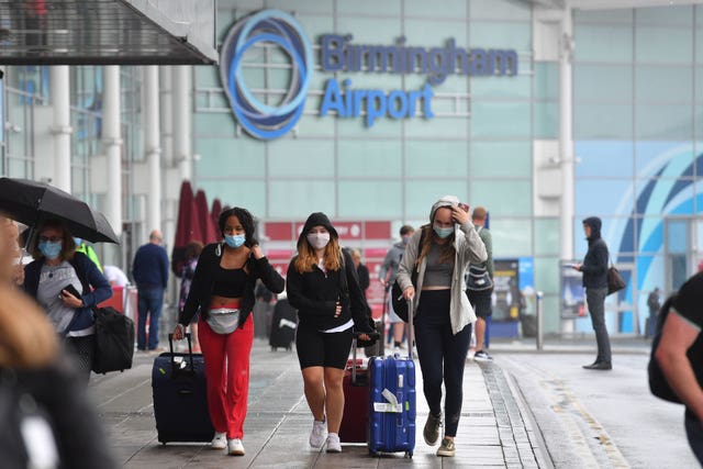 Passengers arriving at Birmingham Airport after new quarantine guidance was issued 