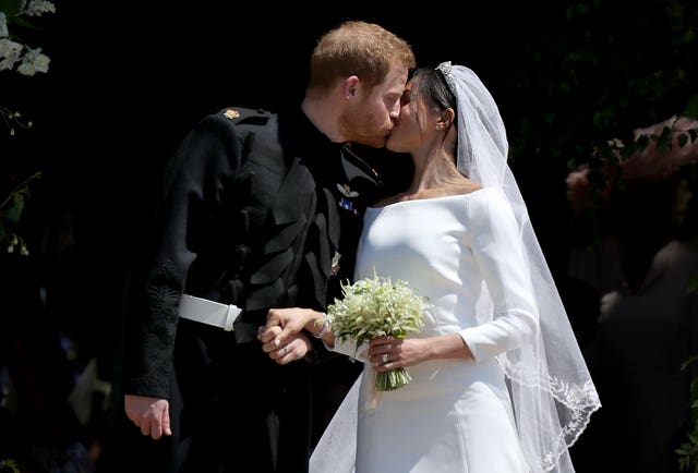 Harry and Meghan on their wedding day