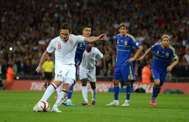 Frank Lampard's penalty secured a 1-1 draw at Wembley in September 2012 (Anthony Devlin/PA).
