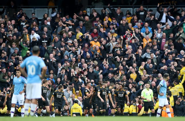 Wolves defeated Manchester City 2-0 at the Etihad Stadium in October