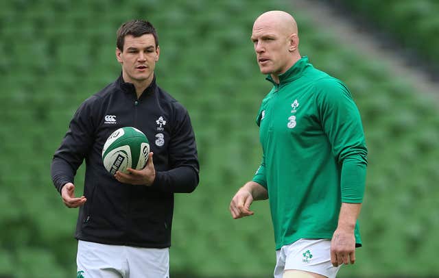 Paul O’Connell, right, and Johnny Sexton were long-term team-mates for Ireland