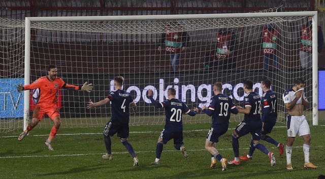Goalkeeper  David Marshall was the hero with his crucial penalty save to book Scotland a place at Euro 2020