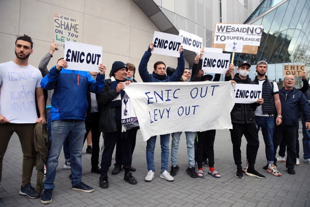 Tottenham fans are unhappy with the club's ownership